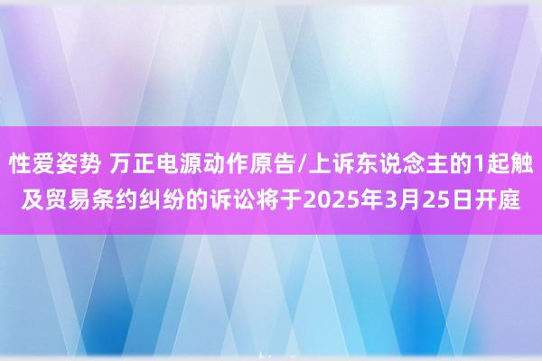 性爱姿势 万正电源动作原告/上诉东说念主的1起触及贸易条约纠纷的诉讼将于2025年3月25日开庭